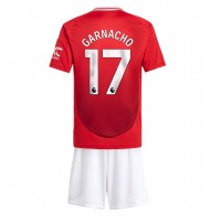 Manchester United Alejandro Garnacho #17 Fußballbekleidung Heimtrikot Kinder 2024-25 Kurzarm (+ kurze hosen)